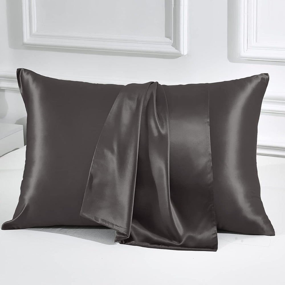 Mulberry Silk Pillowcase Pair Charcoal - Aura Living