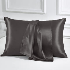 Mulberry Silk Pillowcase Pair Charcoal - Aura Living
