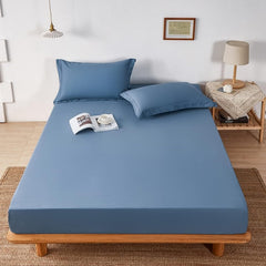 Blue Egyptian Cotton Fitted Sheet Set - Aura living