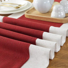 Jute Table Runner- White And Red - Aura living
