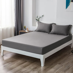 Dark Grey Egyptian Cotton Fitted Sheet Set - Aura living