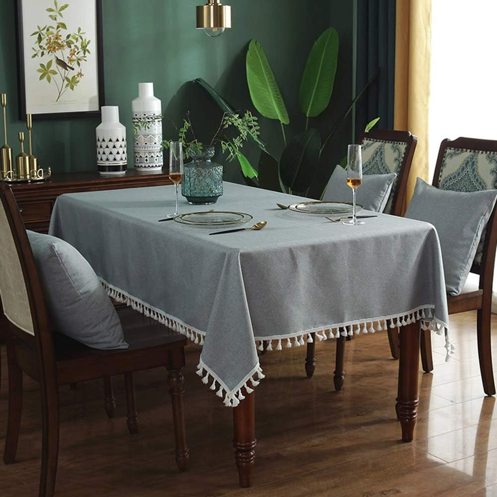Decorative Tablecloth With Tassel - Grey - Aura Living