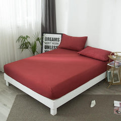 Maroon Egyptian Cotton Fitted Sheet Set - Aura living