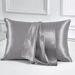 Mulberry Silk Pillowcase Pair Grey - Aura Living