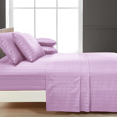 Luxury Strip Satin Bed sheet Set - Lilac - Aura Living