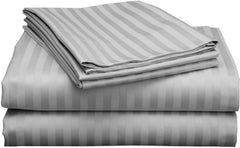 Luxury Strip Satin Bed sheet Set - Grey - Aura Living
