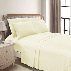 300 TC Luxury Hotel Style Strip Satin Bed sheet Set - Aura Living