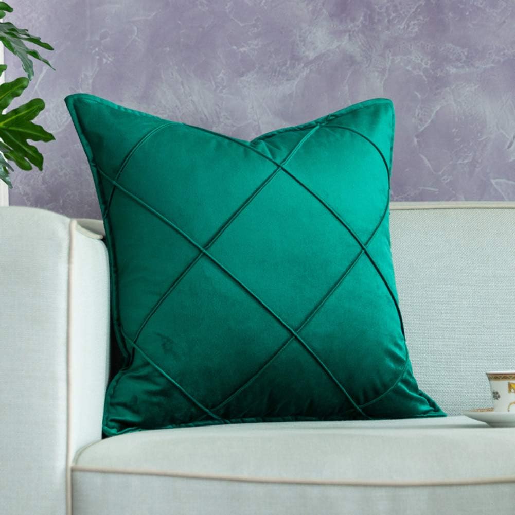 Pack of 2 Velvet Decorative Cross Pleated Cushions - Aura living