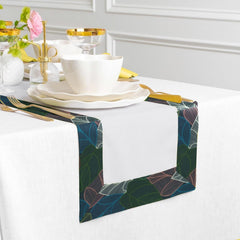 Cotton Dinning Set with Print Bordered- Abis Green