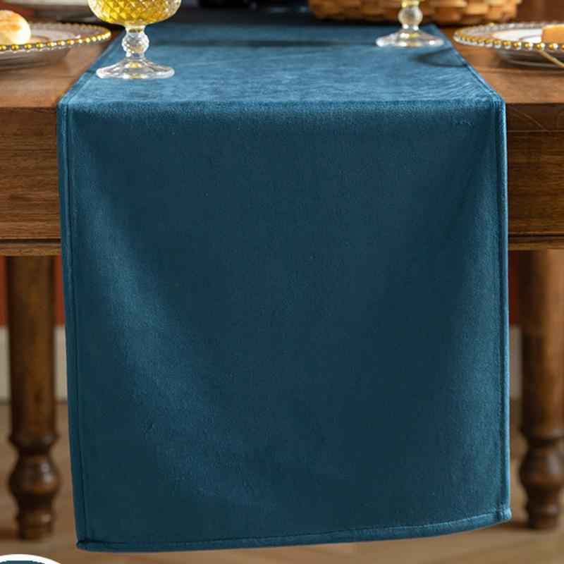 7 Pcs Velvet Table Runner Set- Teal Green - Aura living