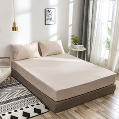 Rich Cotton Fitted Sheet with Pillow covers - Beige