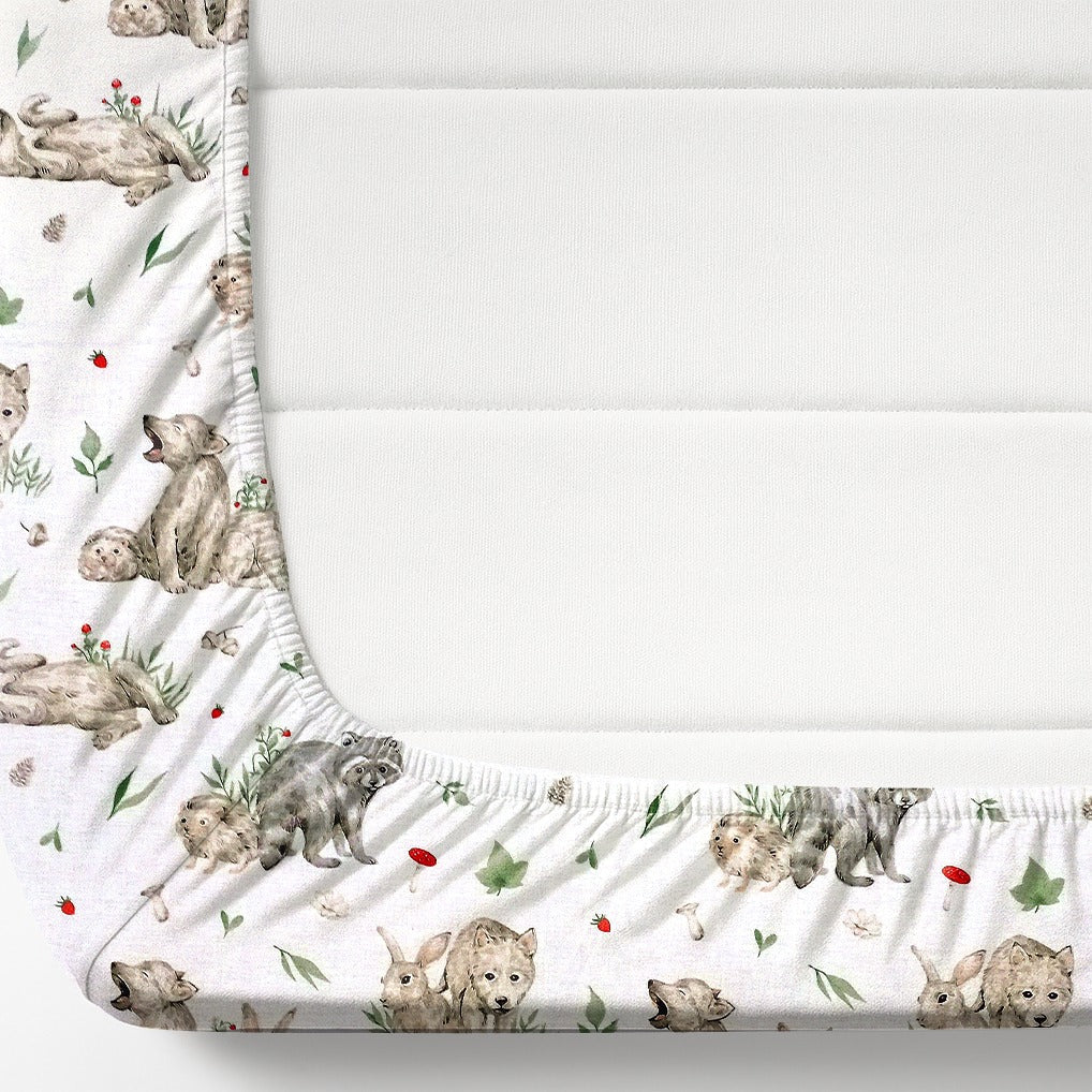Bear and nature Printed Kids Fitted Sheet set