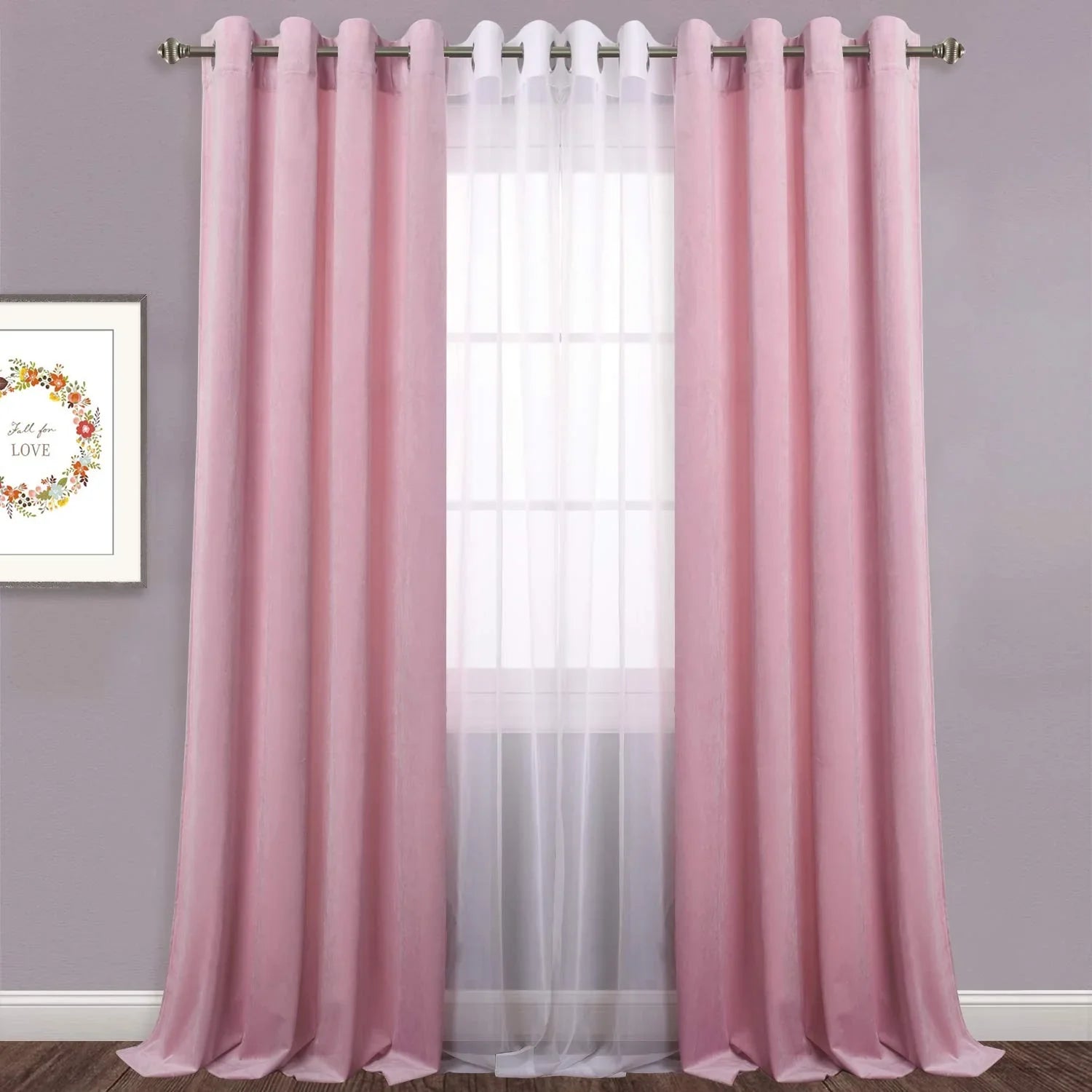 Pink Premium Quality Velvet Curtain -1 Panel - Aura Living