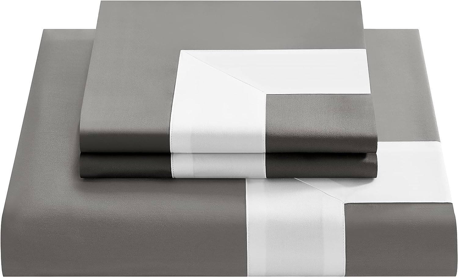 Grey And White Luxury Multi Box Egyptian Cotton Duvet Set - Aura Living