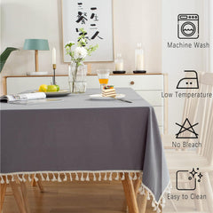 Decorative Tablecloth With Tassel - Dark Grey - Aura living