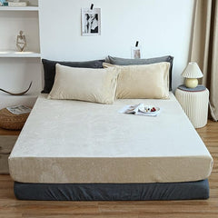Velvet Fitted Sheet Set - Beige - Aura living