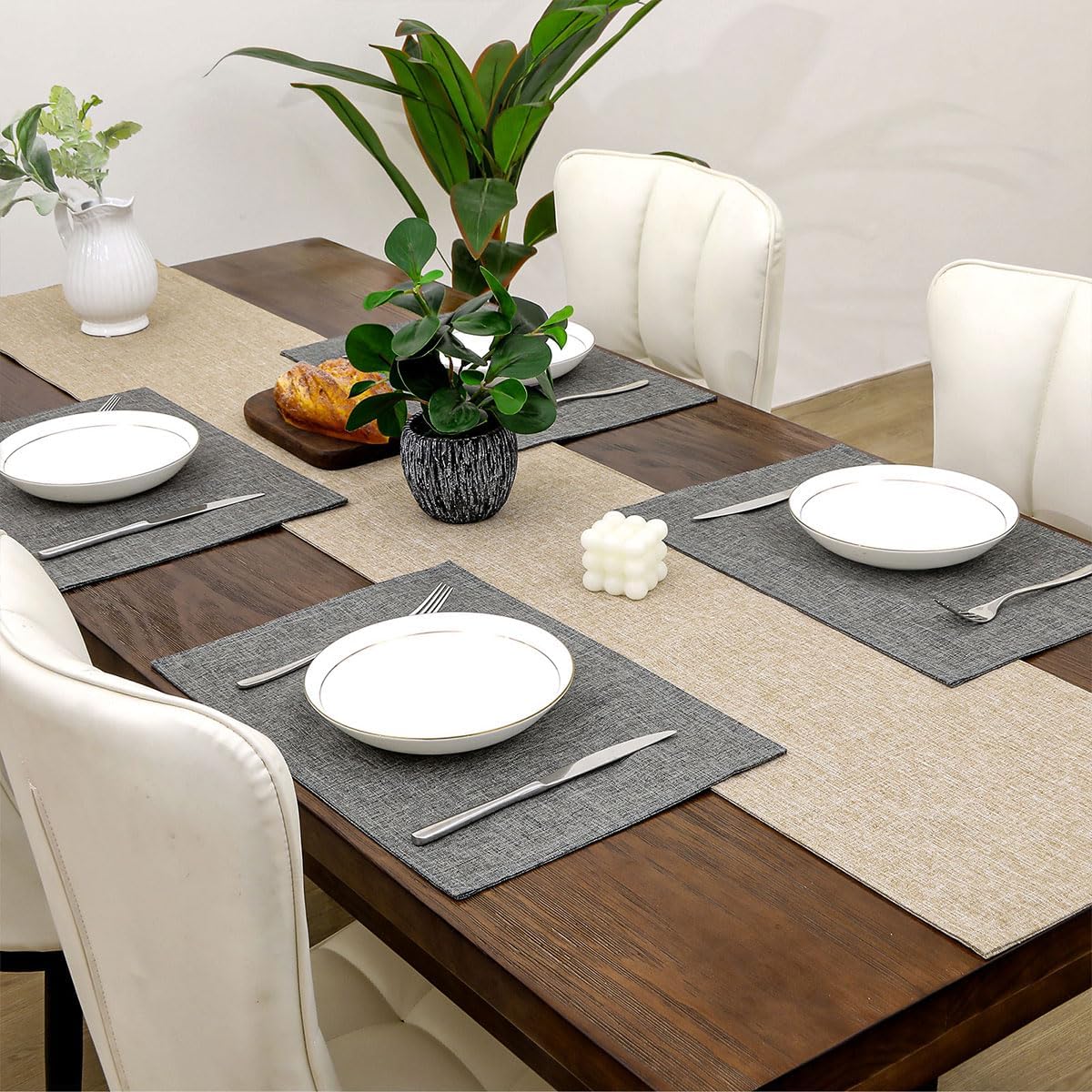 Jute Table Mat Set - Grey - Aura living