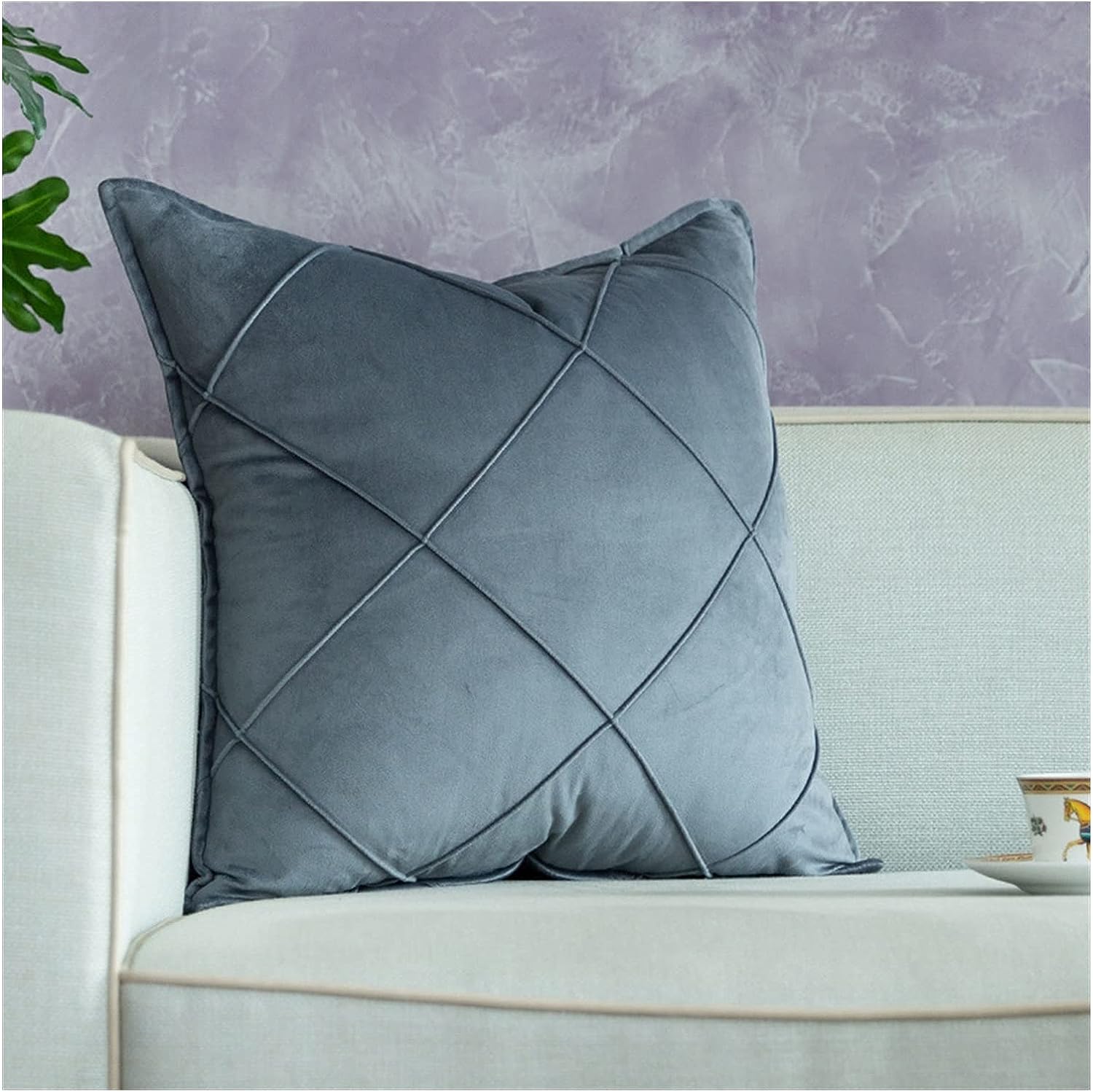 Pack of 2 Velvet Decorative Cross Pleated Cushions - Aura living