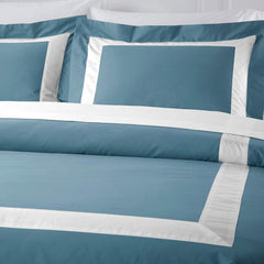 Aqua And White Luxury Multi Box Egyptian Cotton Duvet Set - Aura Living