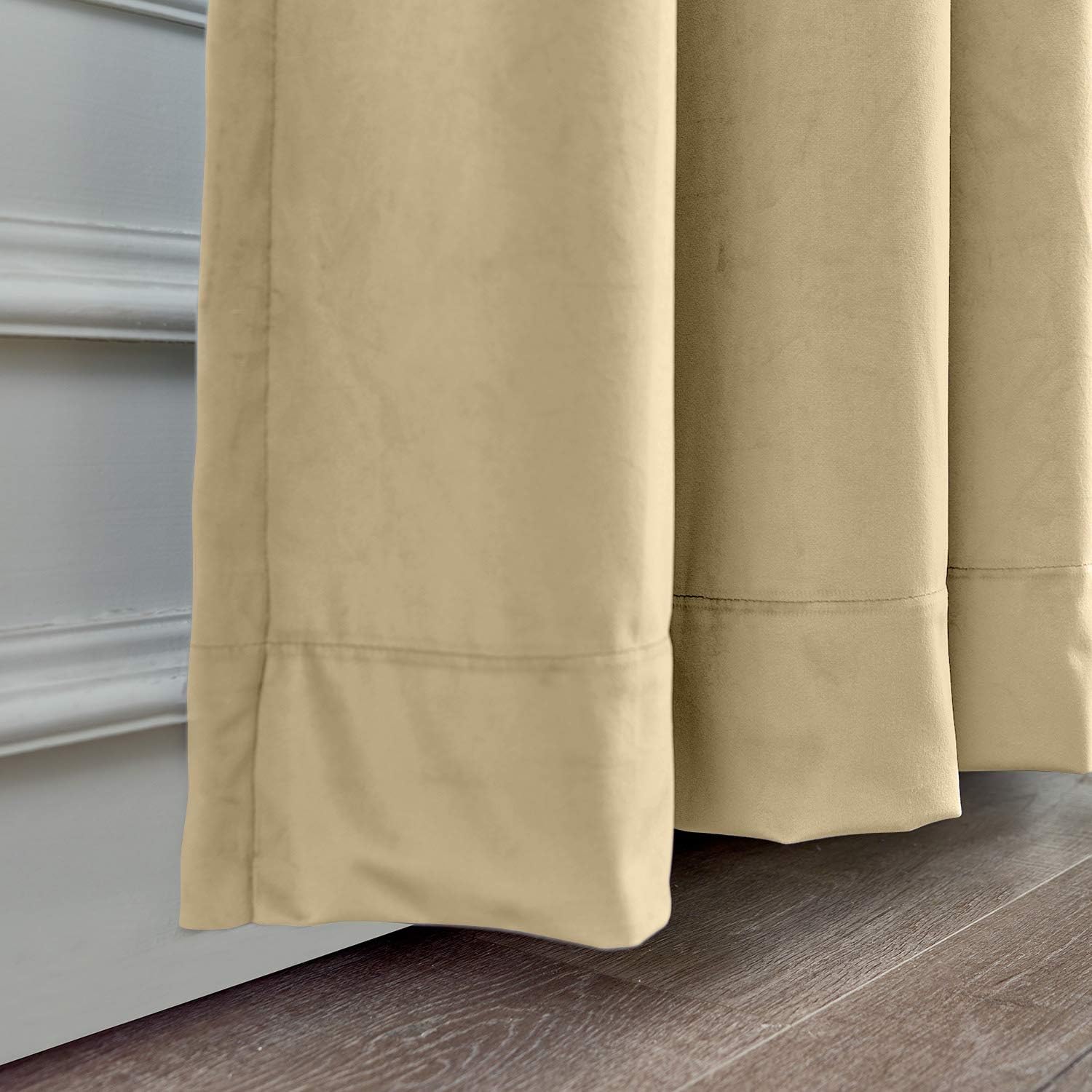Khaki Premium Quality Velvet Curtain -1 Panel - Aura living