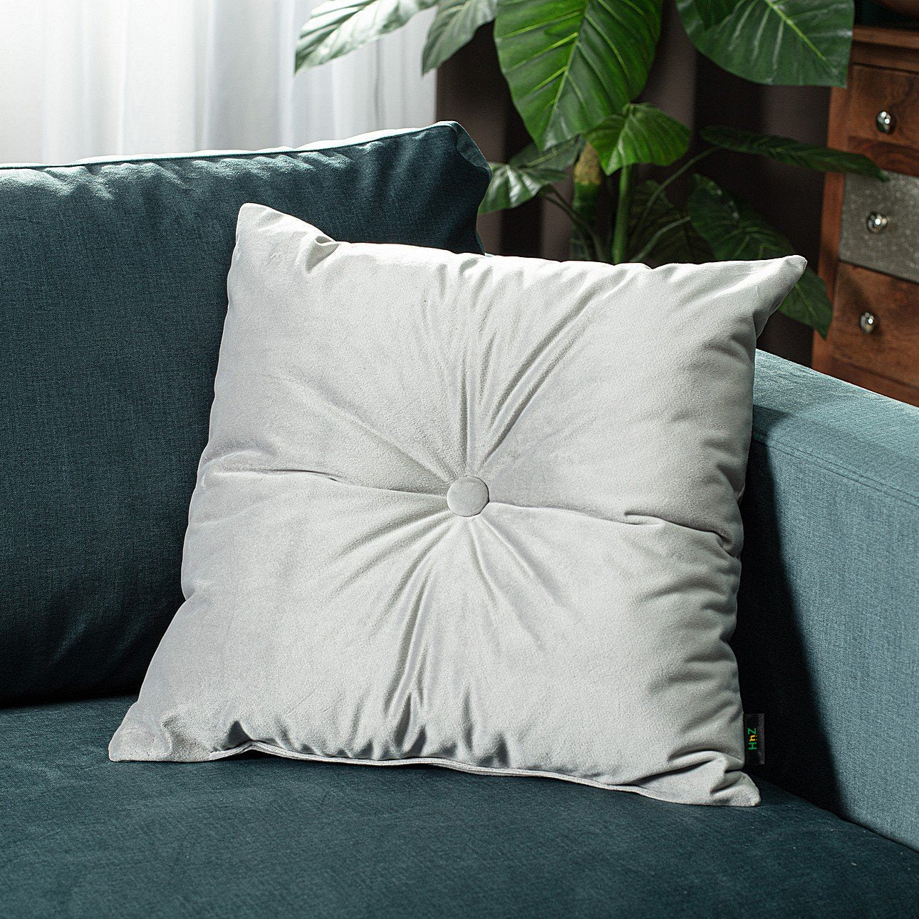 Square Velvet Cushion Covers With Button - Aura living