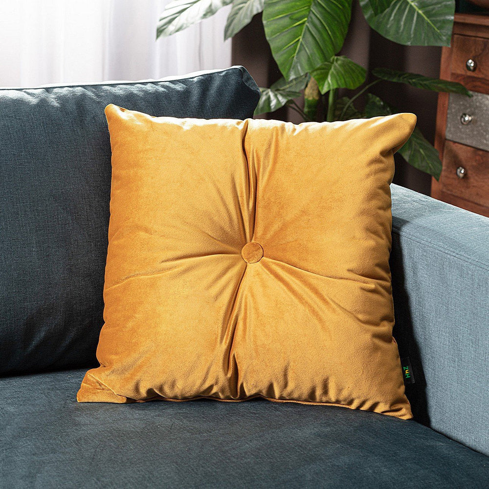 Square Velvet Cushion Covers With Button - Aura Living