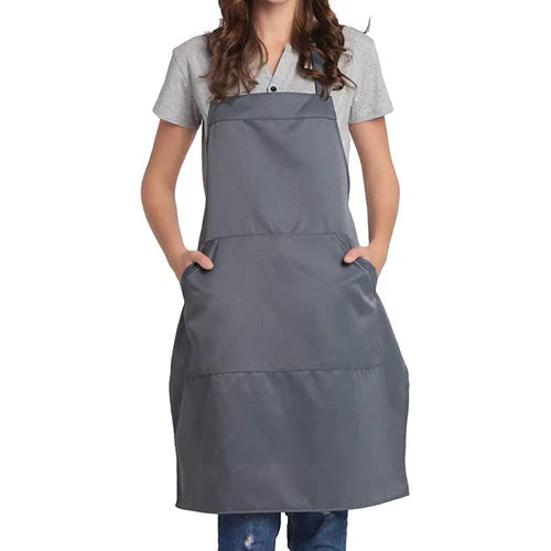 100% Cotton Apron For Kitchen - Dark Grey - Aura Living
