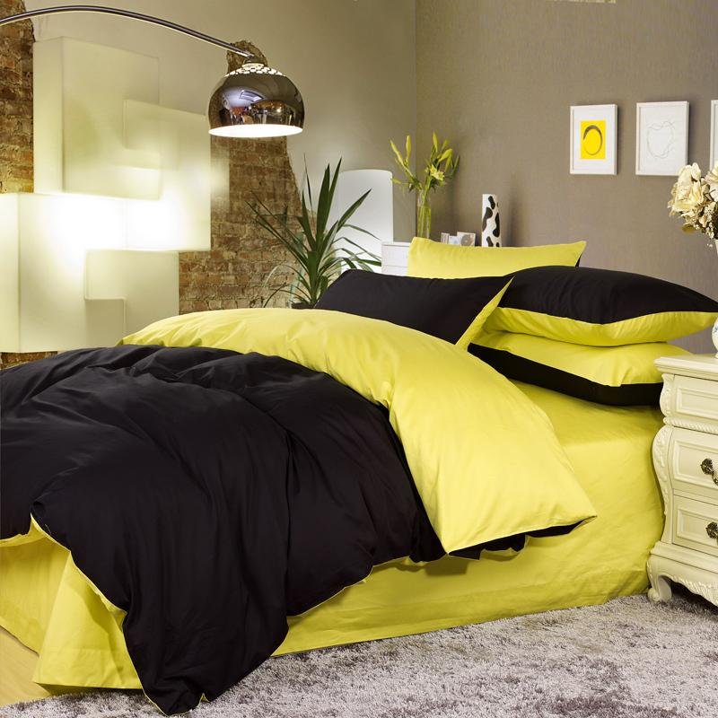 Plain Dyed Reversible Cotton Duvet Cover 8 pcs Set - 002