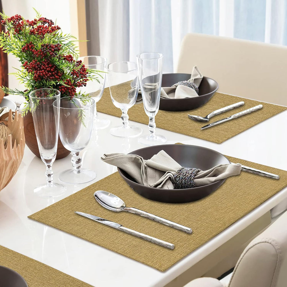 Jute Table Mat Set - Dark Beige - Aura living