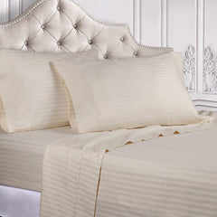 Luxury Satin Stripe  Fitted sheet set Burgundy