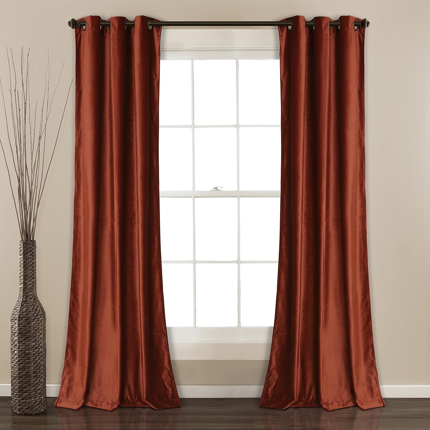 Brown Premium Quality Velvet Curtain -1 Pane - Aura Living
