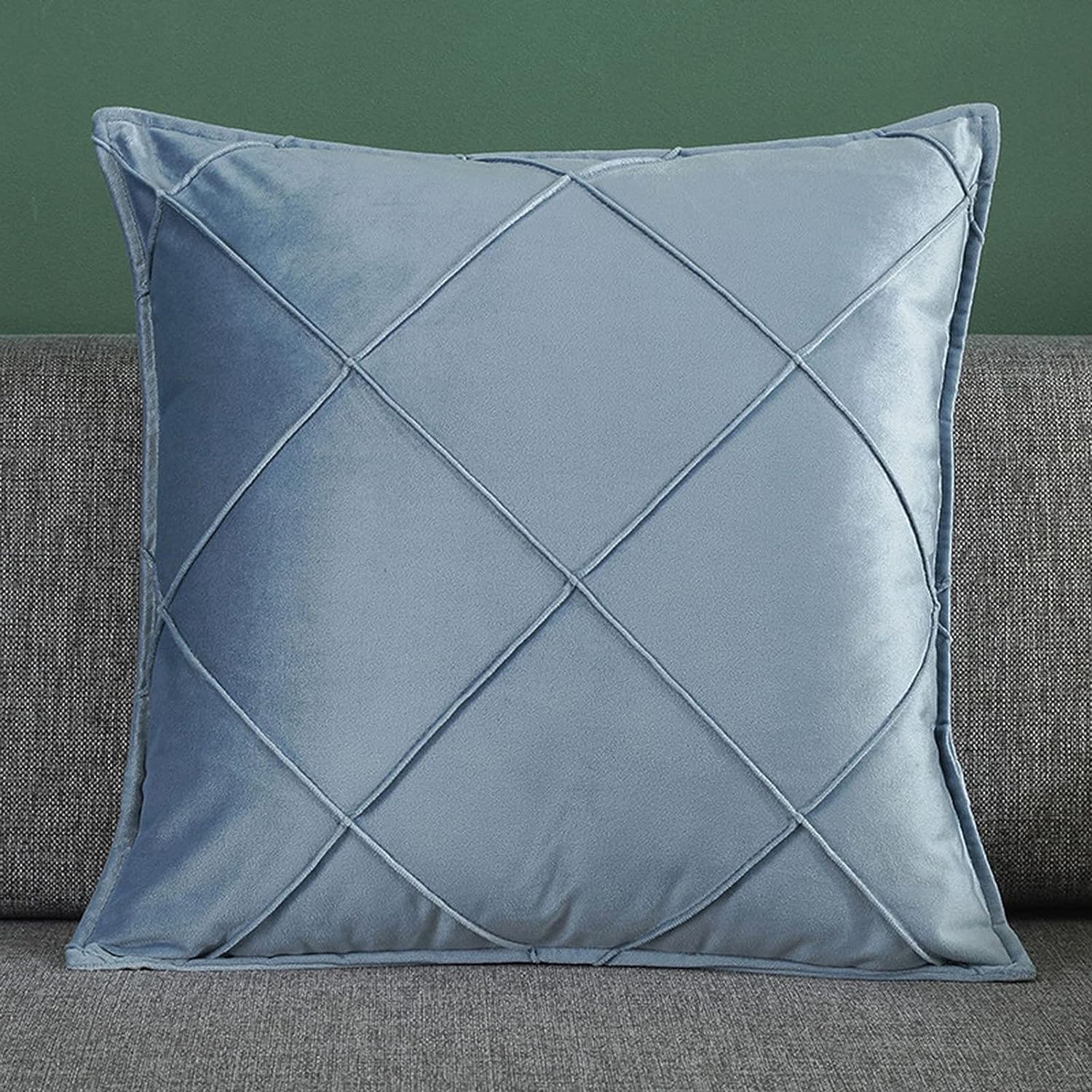 Pack of 2 Velvet Decorative Cross Pleated Cushions - Aura Living