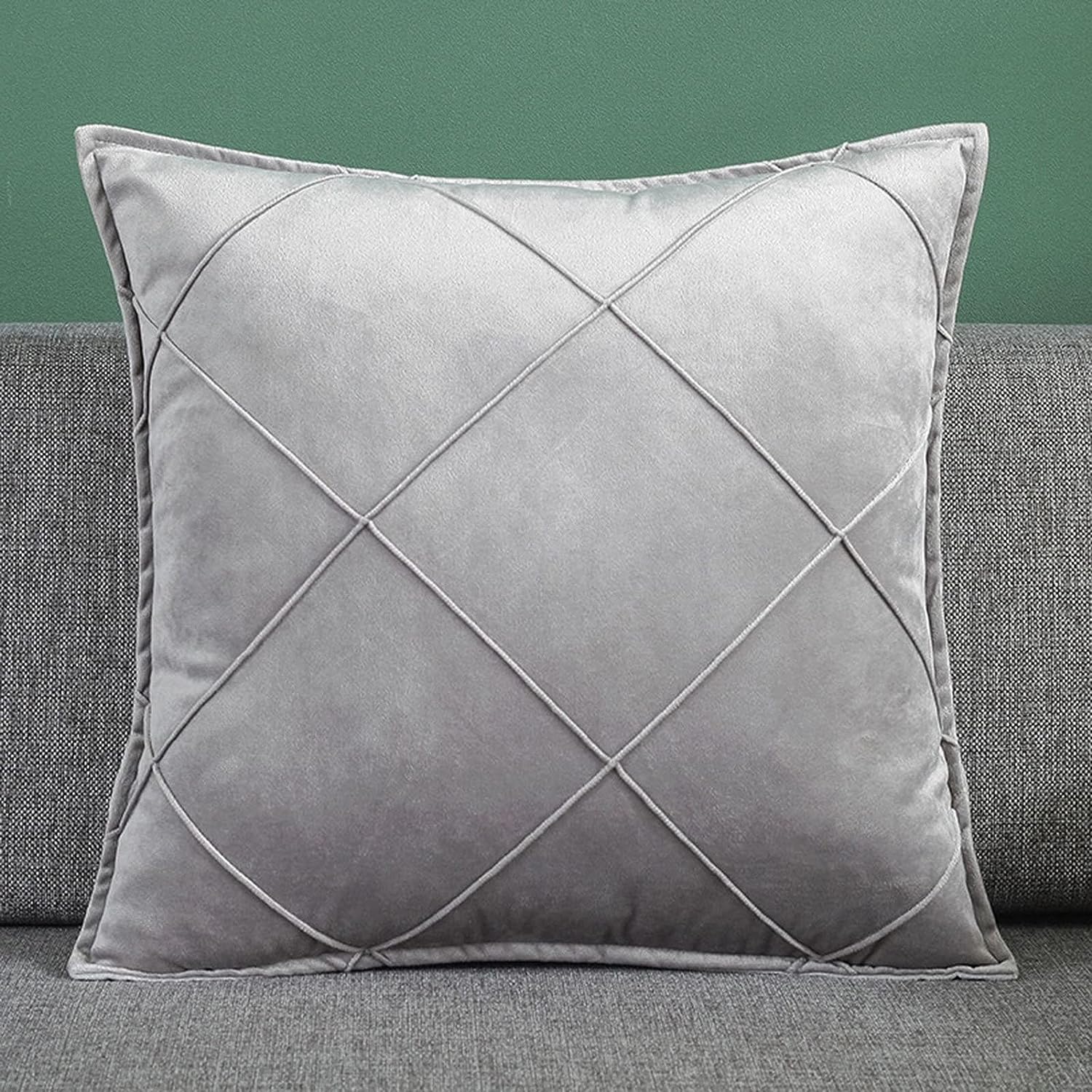 Pack of 2 Velvet Decorative Cross Pleated Cushions - Aura Living