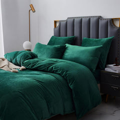 Luxury Velvet Duvet Cover Set - Teal Green - Aura living