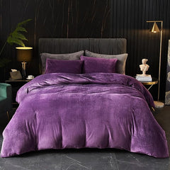 Luxury Plain Velvet Duvet Cover Sets -