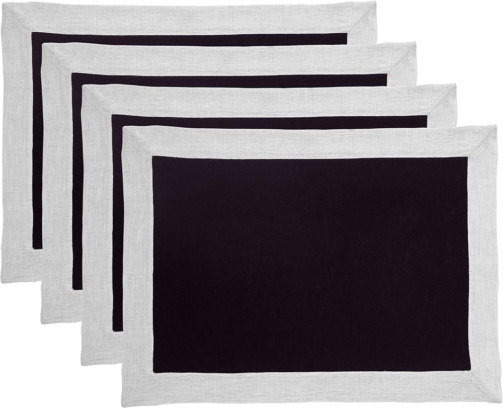 Plain Cotton Bordered Placemats, Sets - Aura living