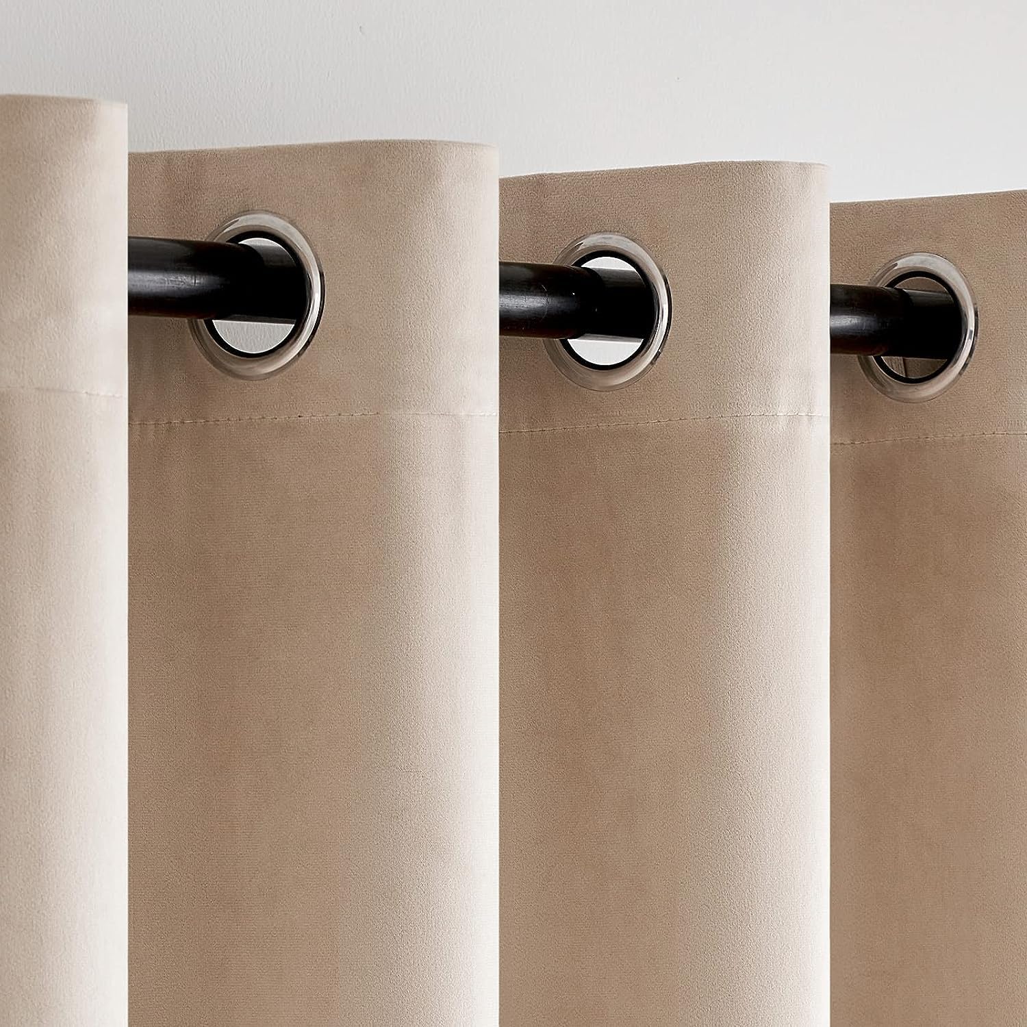 Beige Premium Quality Velvet Curtain -1 Panel - Aura Living