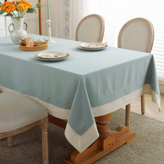 Decorative Tablecloth - Sea Blue With White Bordered - Aura living
