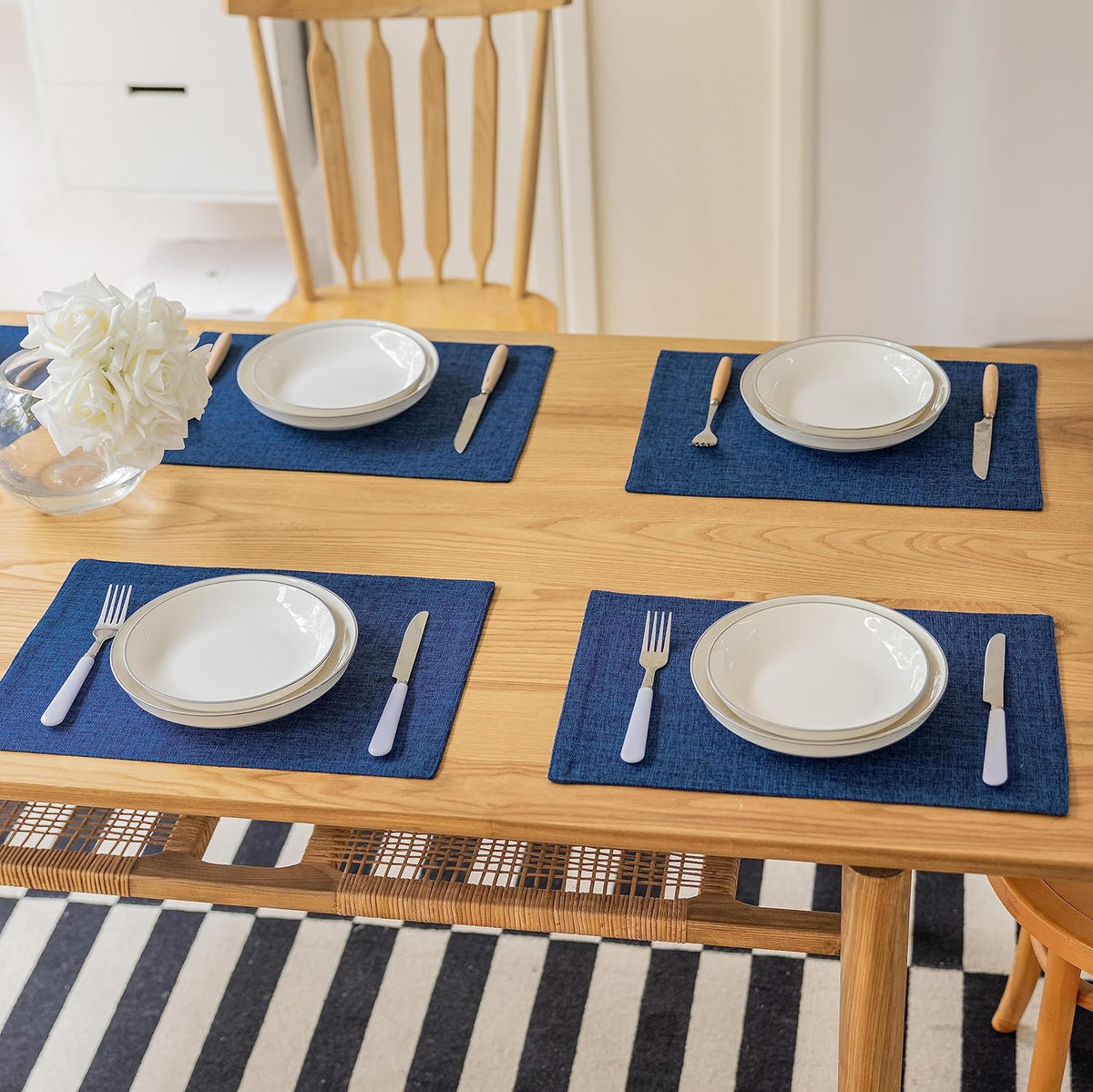Jute Table Mat Set - Blue - Aura living