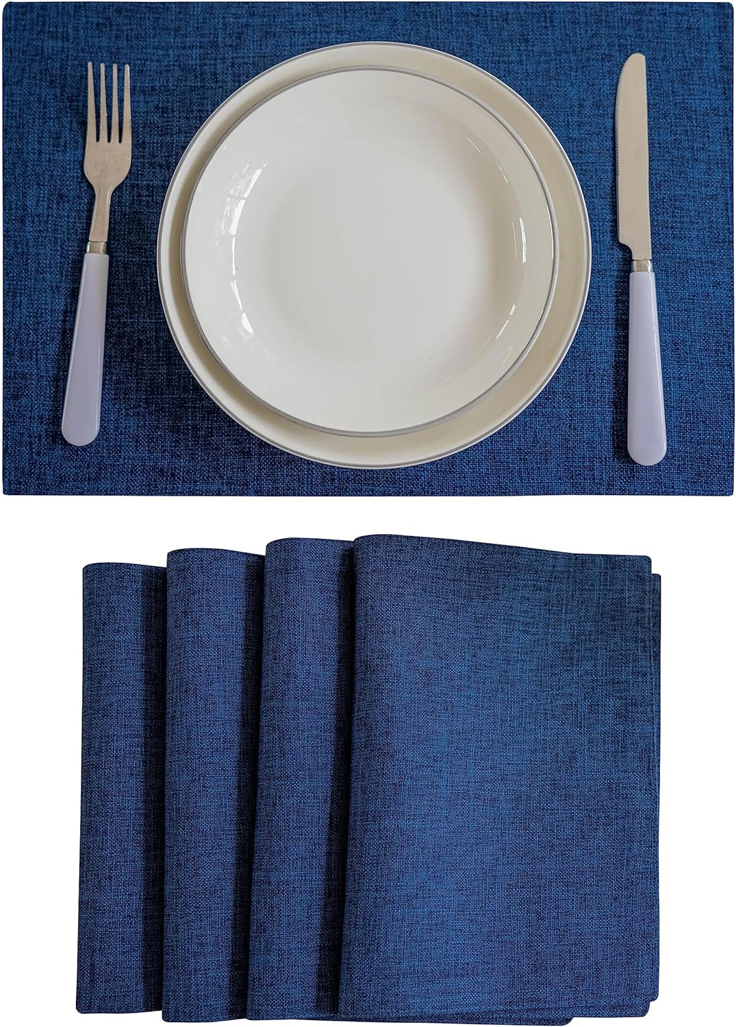 Jute Table Mat Set - Blue - Aura Living
