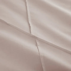Geometric Pleated Cotton Satin Duvet Cover Set - Blush - Aura Living