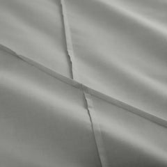 Geometric Pleated Cotton Satin Duvet Cover Set - Light Grey - Aura living