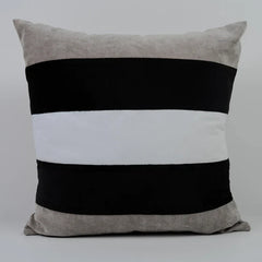 Cabana Strip Cushion Cover Grey and Black - Aura Living