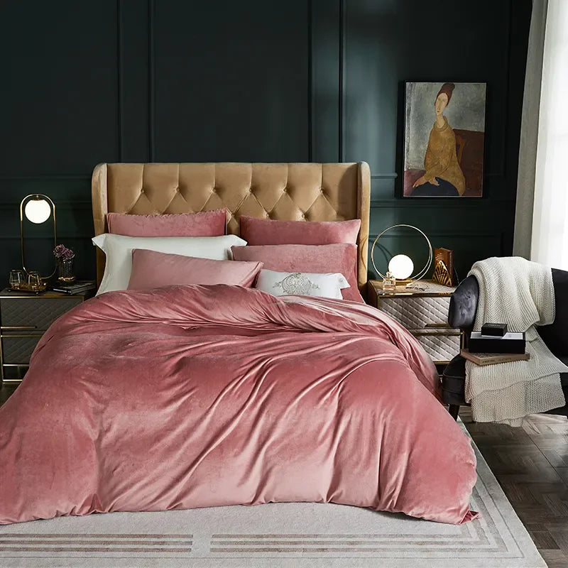 Luxury Plain Velvet Duvet Cover Sets -