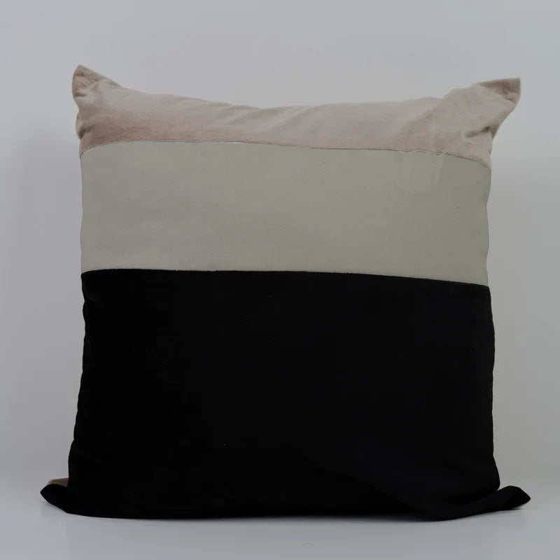 Cabana Strip Cushion Cover Beige and Black - Aura living