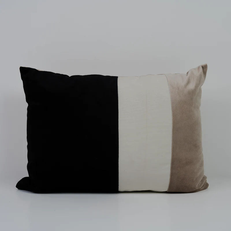 Cabana Strip Cushion Cover Beige and Black (30X45CM) - Aura living
