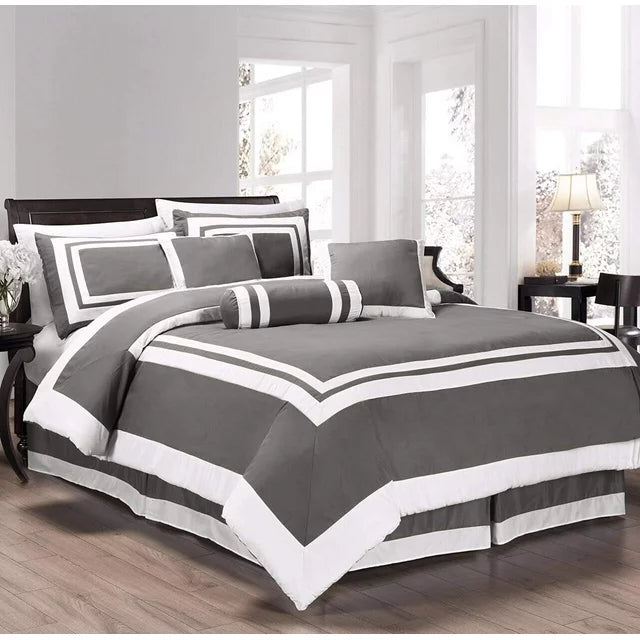 Luxury Ritch Cotton Hotel Style Duvet Cover Set - Black and White - Aura living