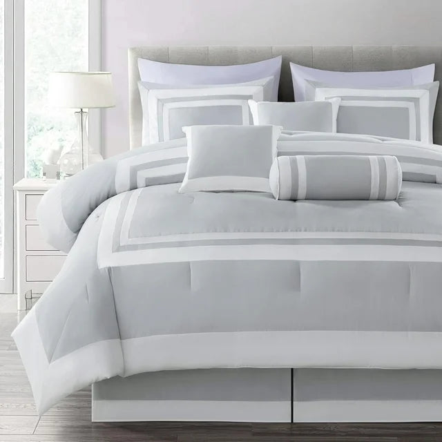 Luxury Ritch Cotton Hotel Style Duvet Cover Set - Black and White - Aura Living