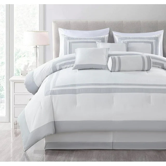 Luxury Ritch Cotton Hotel Style Duvet Cover Set - Black and White - Aura Living