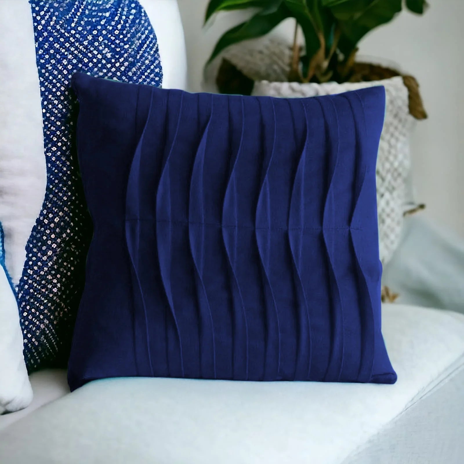 VELVET MID PLEATS CUSHION COVERS - 1 PC - Aura Living